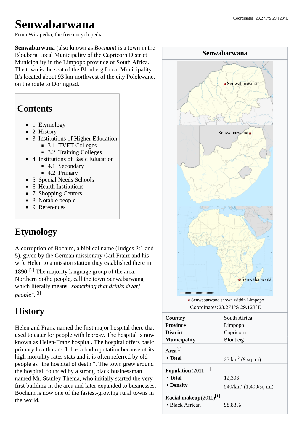 Senwabarwana from Wikipedia, the Free Encyclopedia