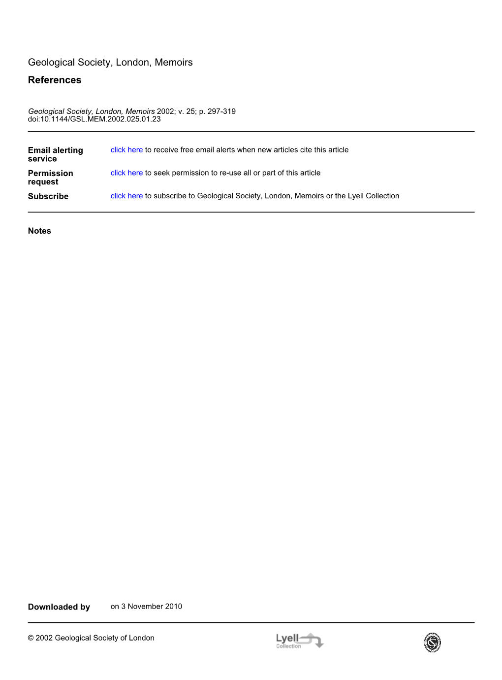 References Geological Society, London, Memoirs