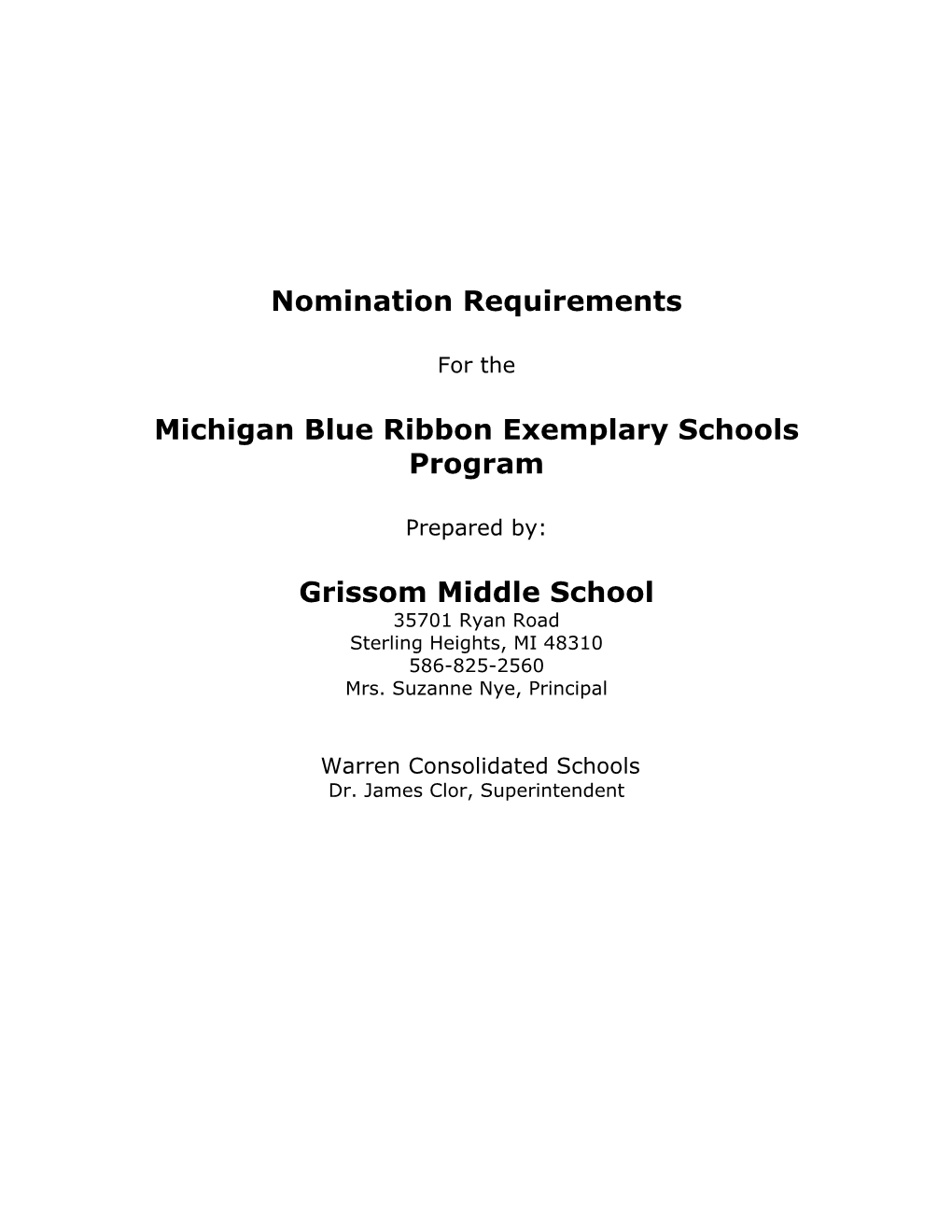 Nomination Requirements