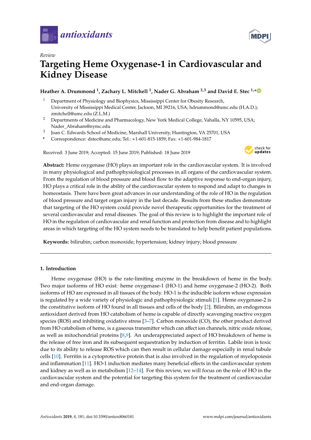 Targeting Heme Oxygenase-1 in Cardiovascular and Kidney Disease