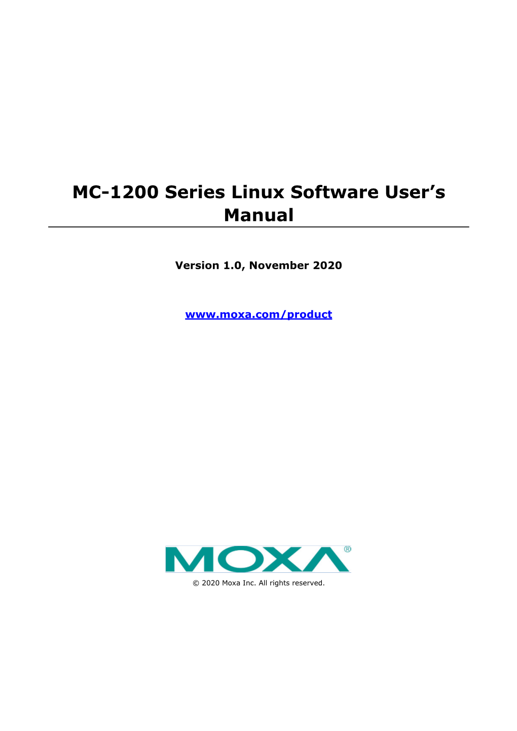 MC-1200 Series Linux Software User's Manual