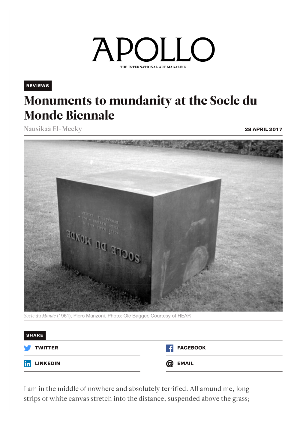 Monuments to Mundanity at the Socle Du Monde Biennale | Apollo