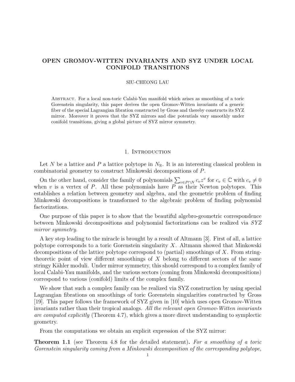 Open Gromov-Witten Invariants and Syz Under Local Conifold Transitions