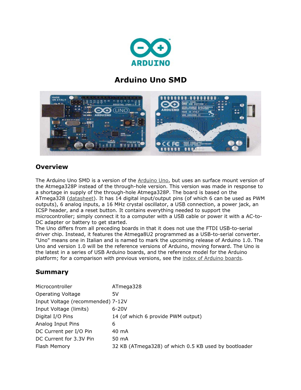 Arduino Uno SMD