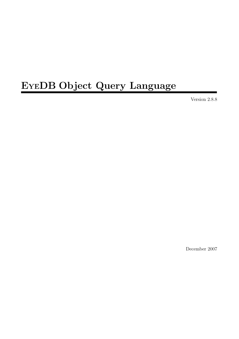 EYEDB Object Query Language