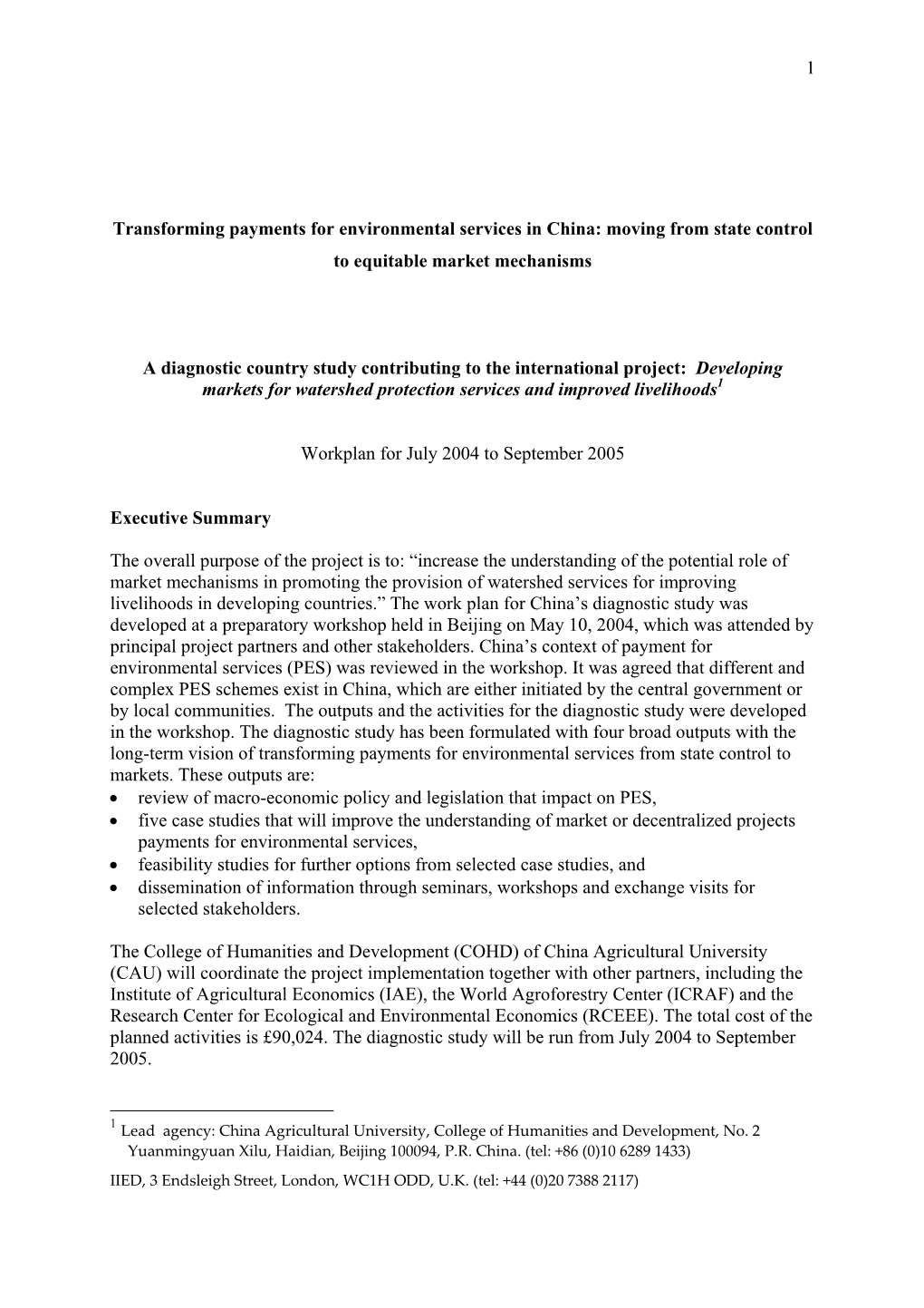 Transforming Payments for Environmental Services in China: Moving from State Control to Equitable Market Mechanisms