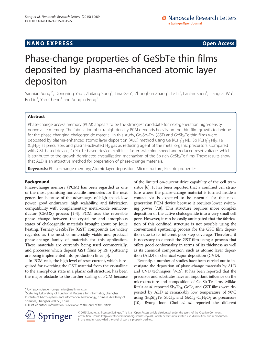 Phase-Change Properties of Gesbte Thin Films Deposited by Plasma