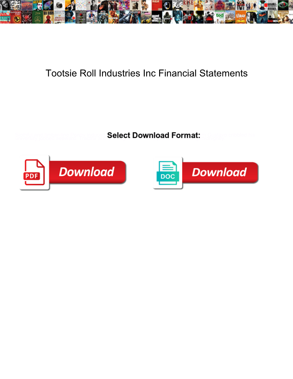 Tootsie Roll Industries Inc Financial Statements