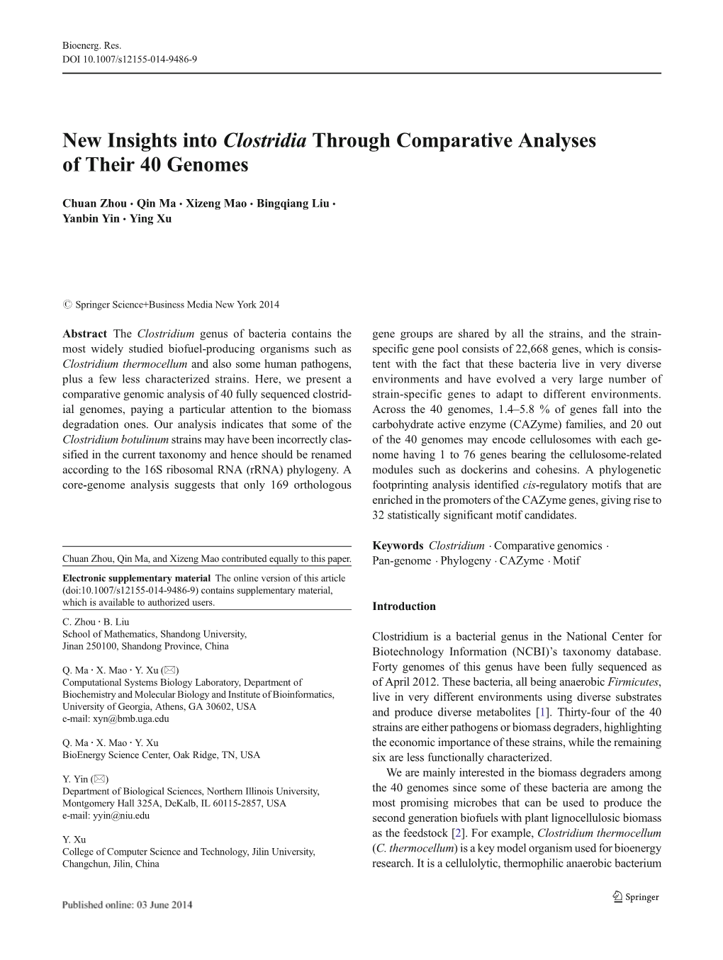 New Insights Into Clostridia Through Comparative Analyses of Their 40 Genomes