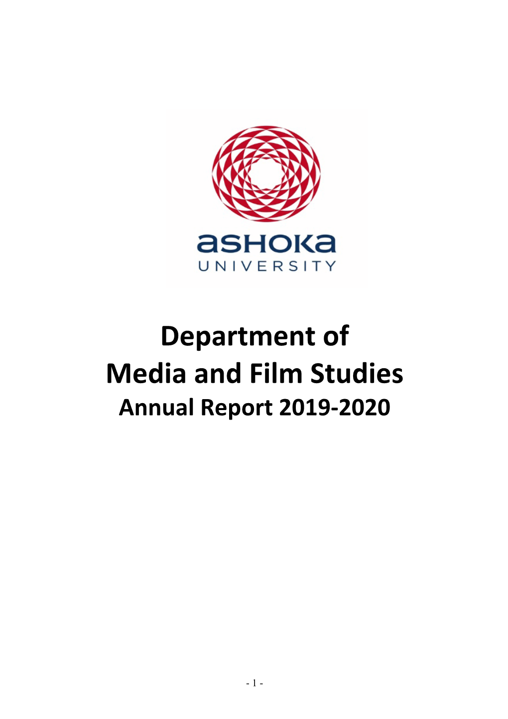 Department of Media and Film Studies Annual Report 2019-2020