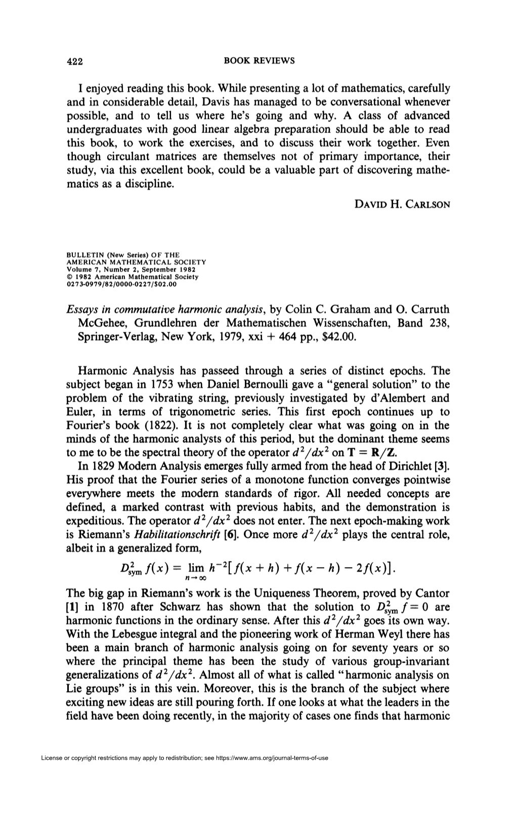 D^F(X) = Lim H~2[F(X + H) +F(X -H)- 2F{X)}