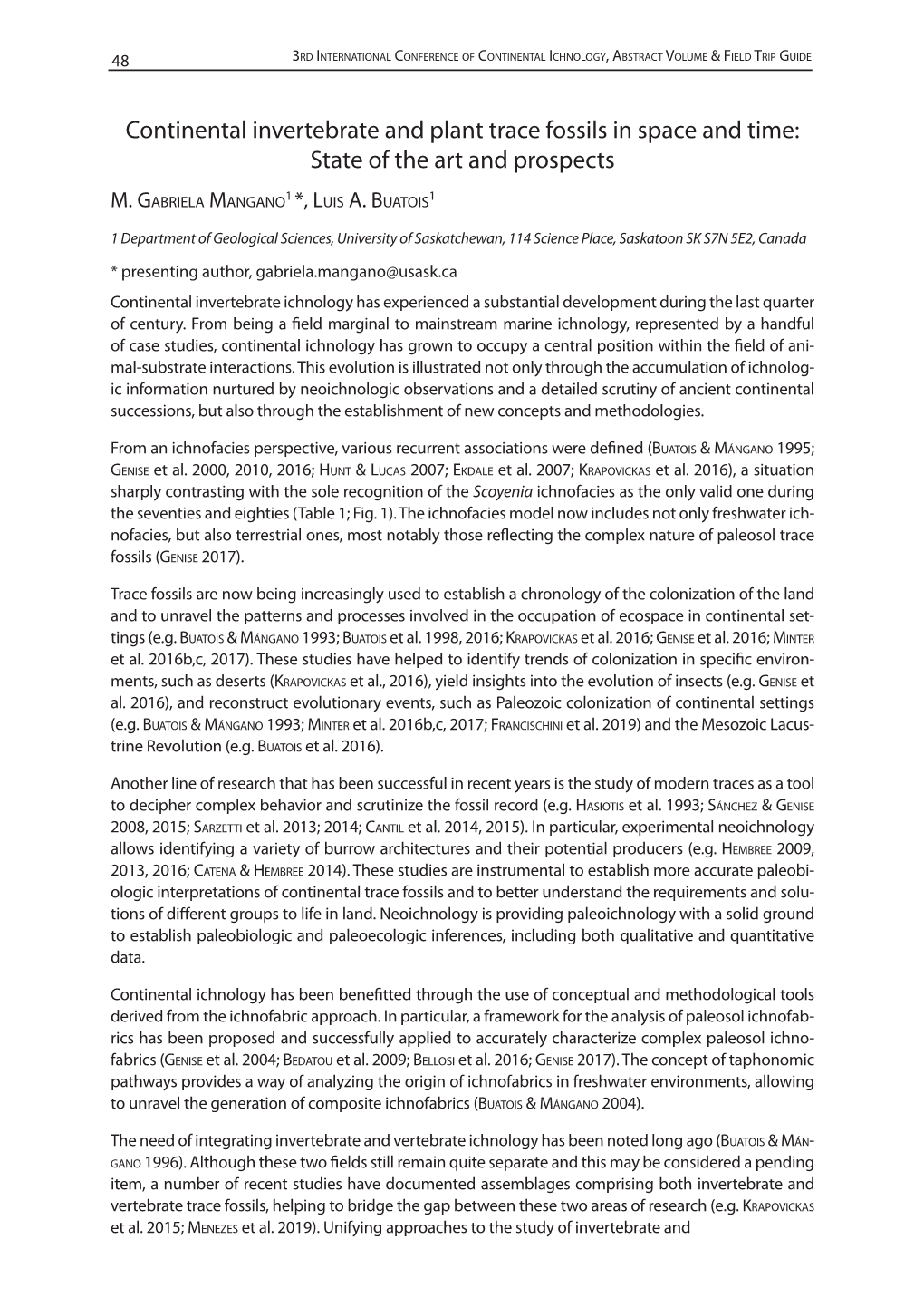 Continental Invertebrate and Plant Trace Fossils in Space and Time: State of the Art and Prospects