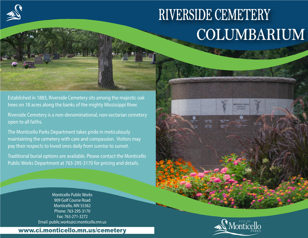 Riverside Cemetery Columbarium Brochure