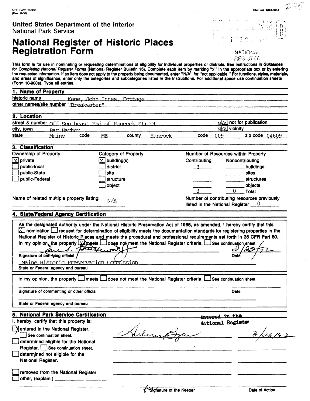 National Register of Historic Places Registration Form NATIONAL