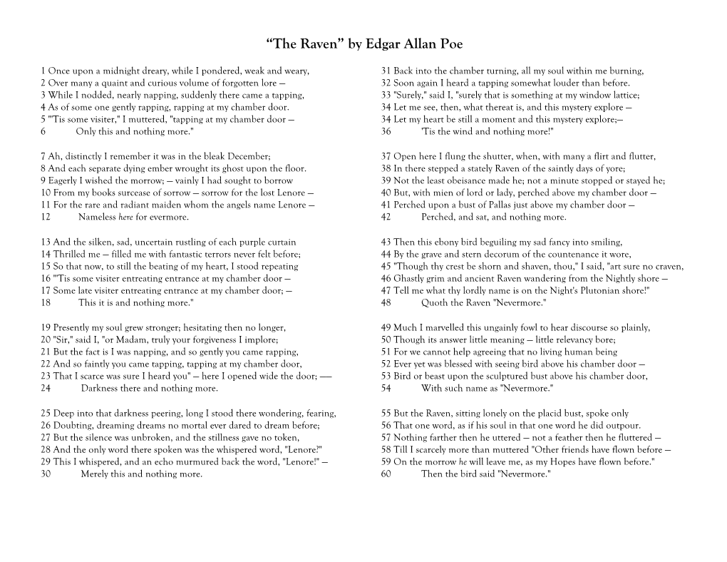 “The Raven” by Edgar Allan Poe