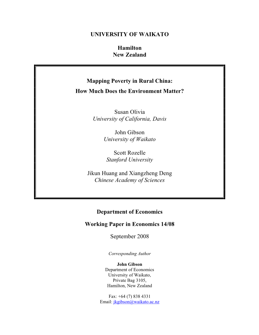 Poverty Mapping in China: Do Environmental Variables Matter