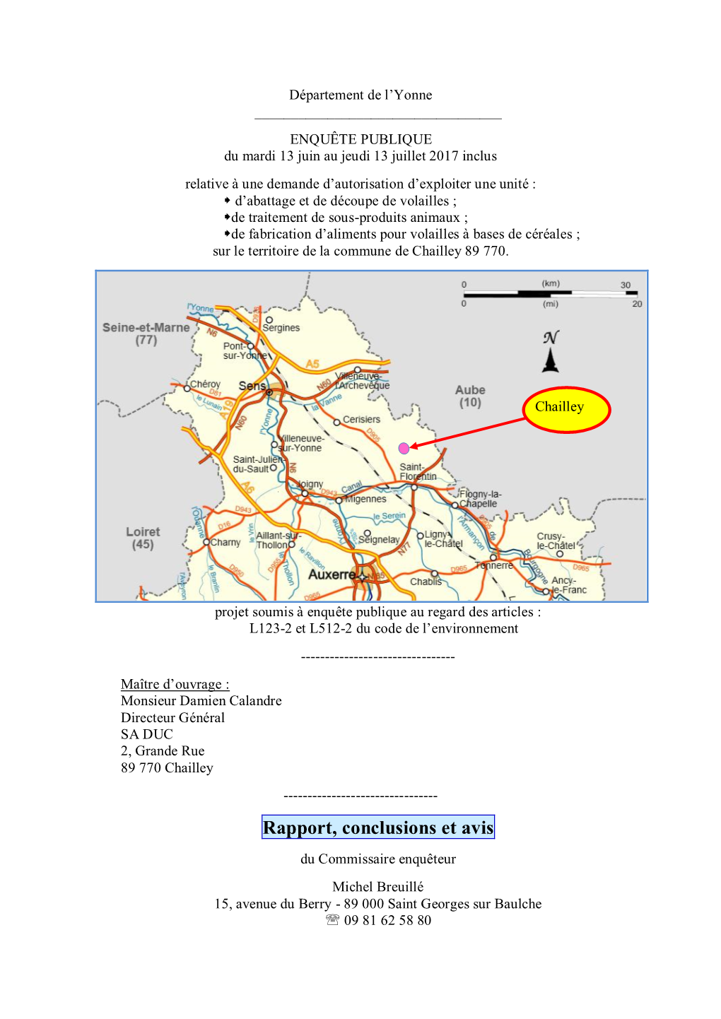 Rapport, Conclusions Et Avis