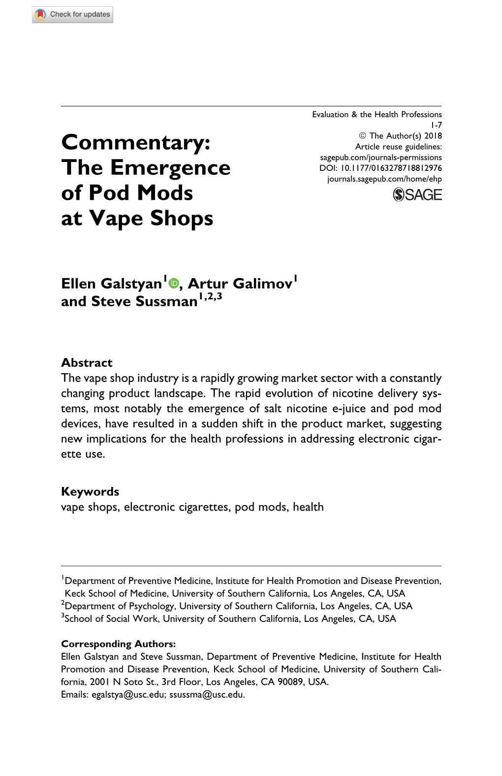 Commentary: the Emergence of Pod Mods at Vape Shops