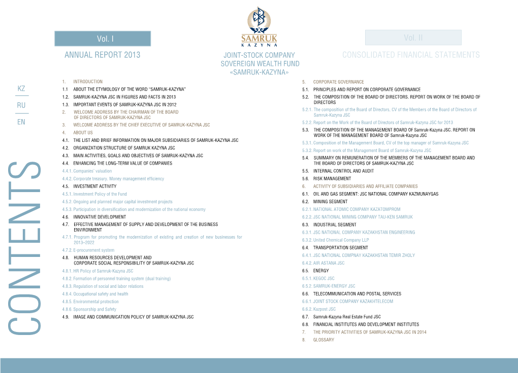 ANNUAL REPORT 2013 Vol. I CONSOLIDATED