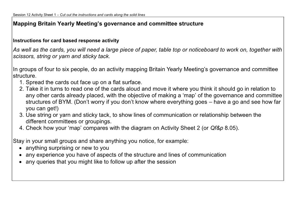 Mapping Britain Yearly Meeting's Governance and Committee