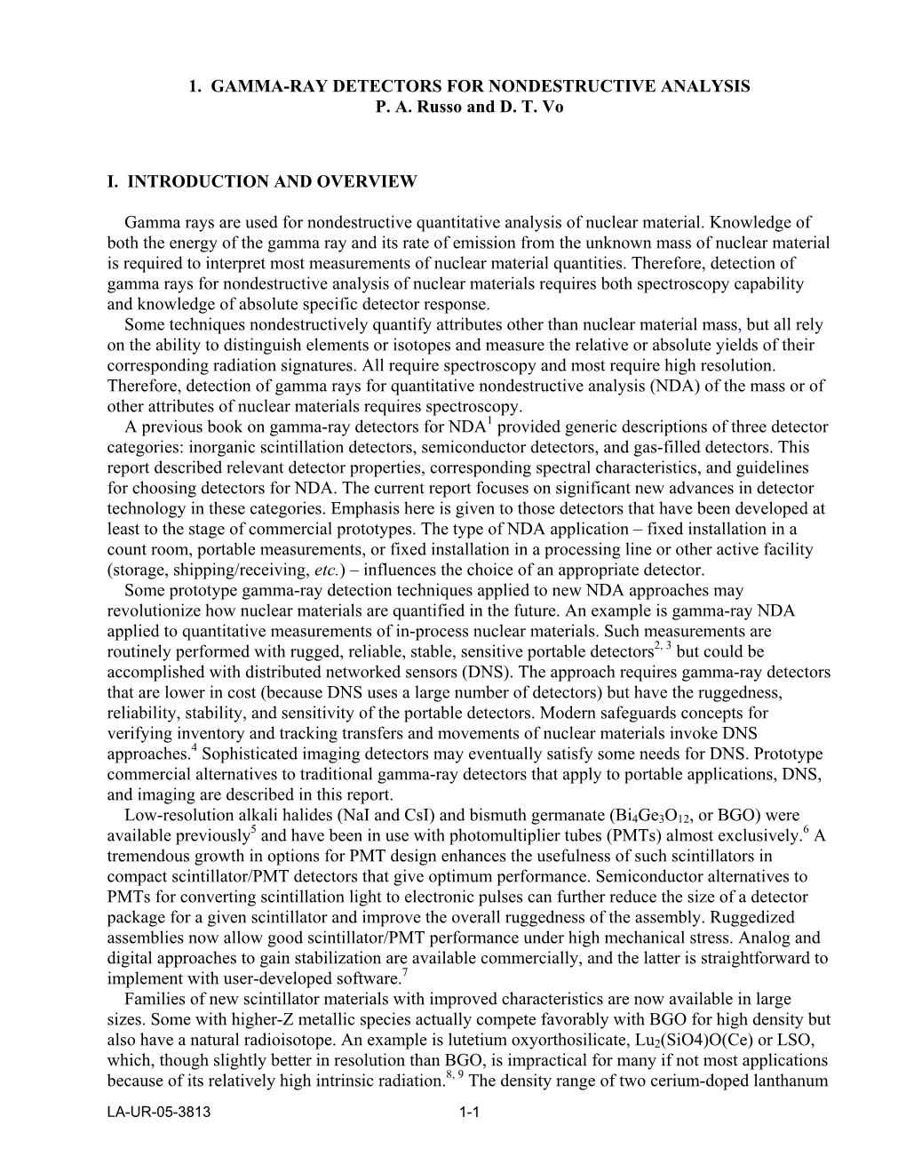 1. Gamma-Ray Detectors for Nondestructive Analysis P