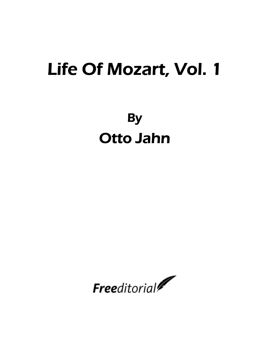 Life of Mozart, Vol. 1