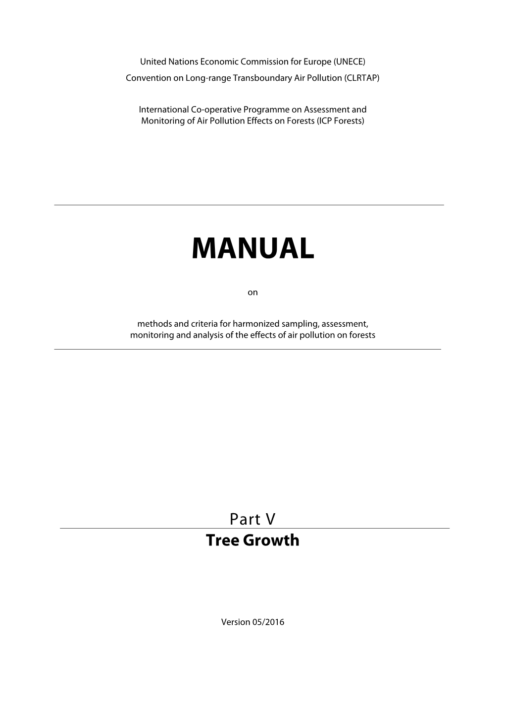 ICP Forests Manual 2016