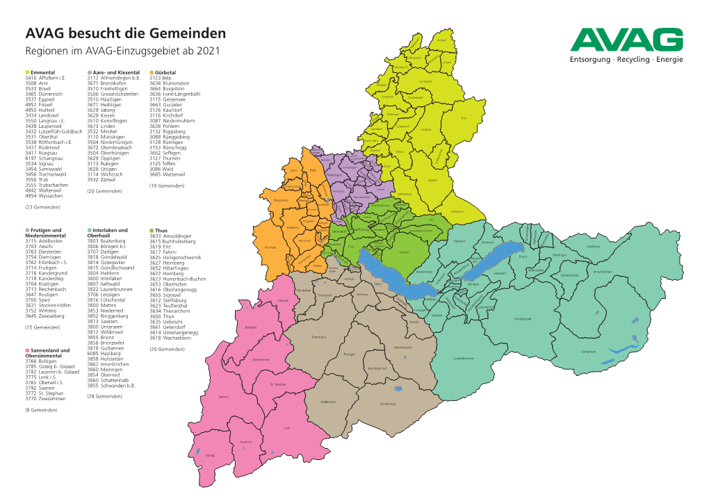 Karte AVAG-Gemeinden Nach Regionen Jan 21