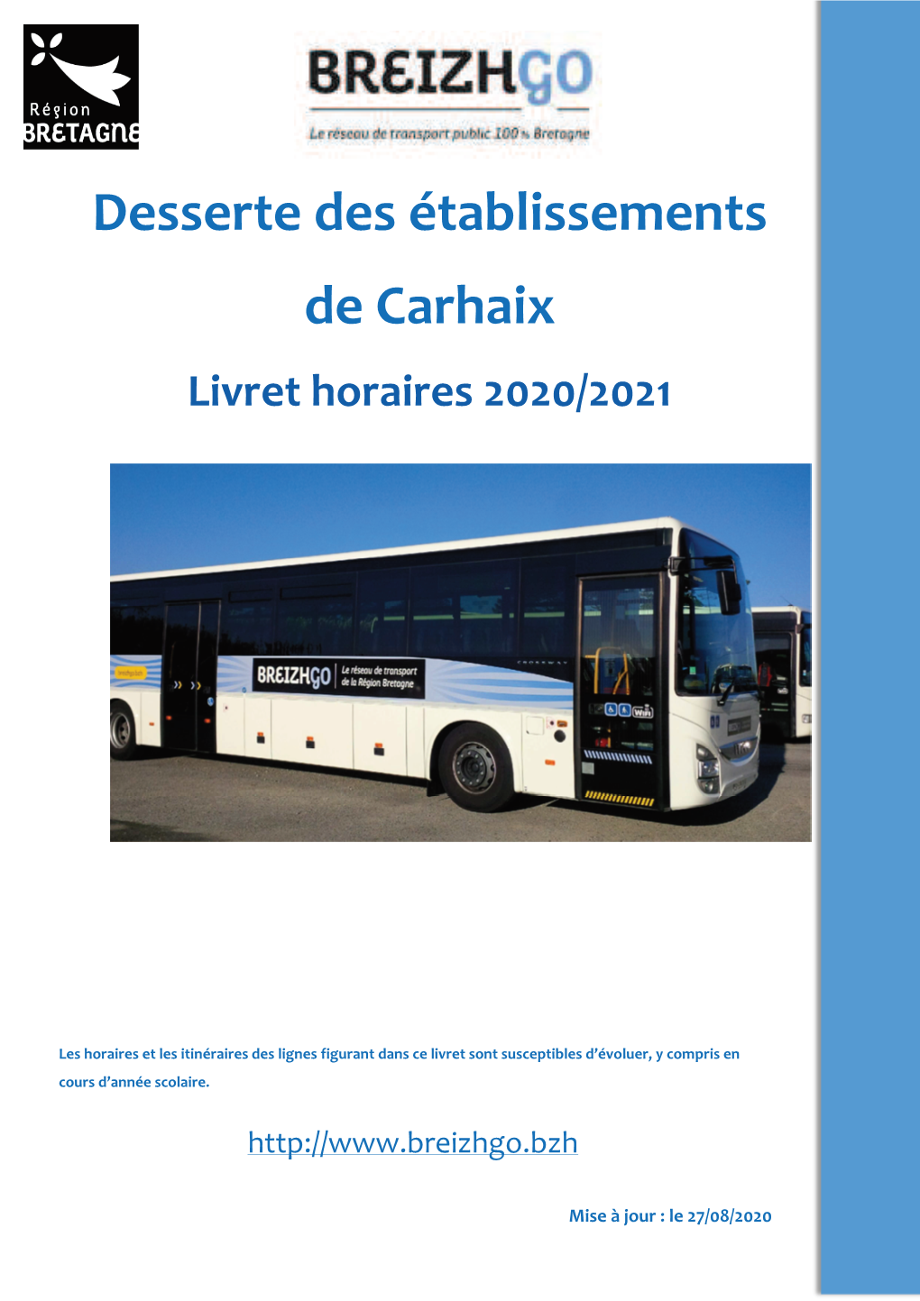 Livret Horaires Carhaix.Pdf