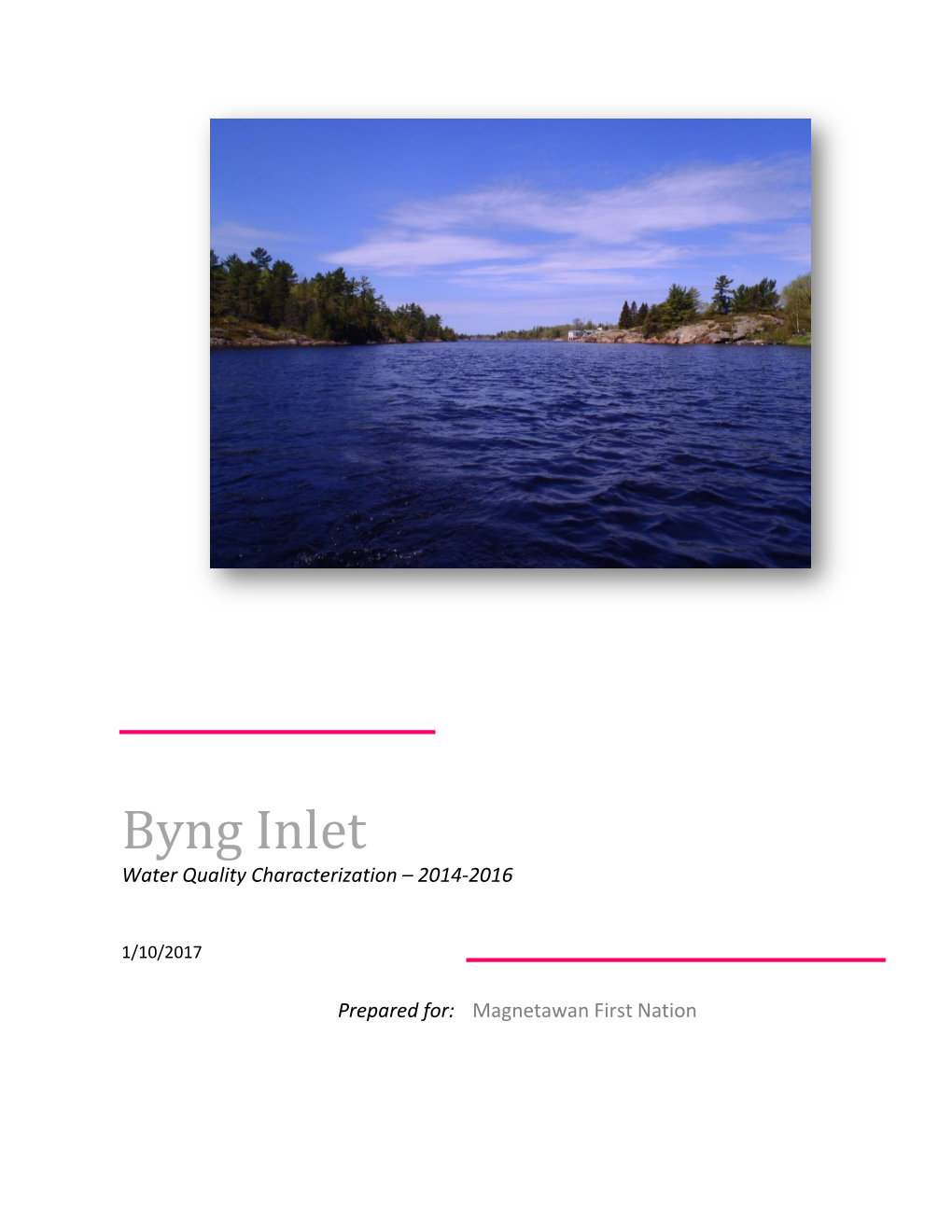 Byng Inlet Water Quality Characterization – 2014-2016