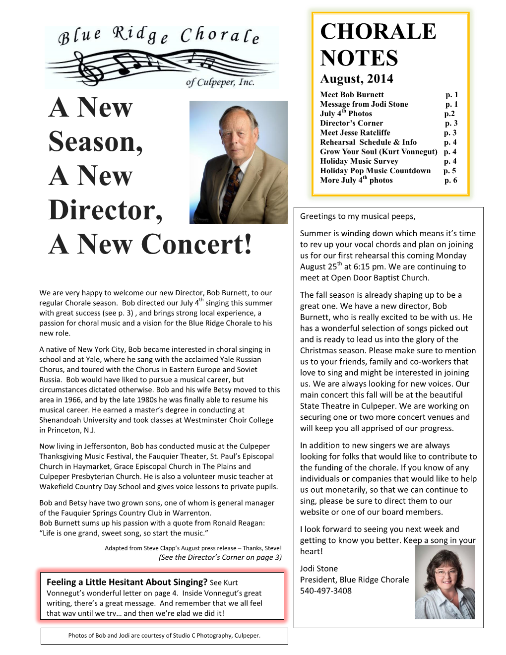 Chorale Newsletter