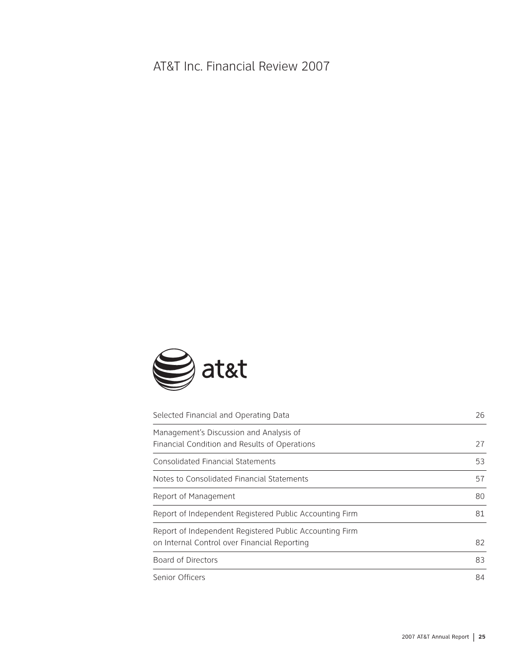 AT&T Inc. Financial Review 2007