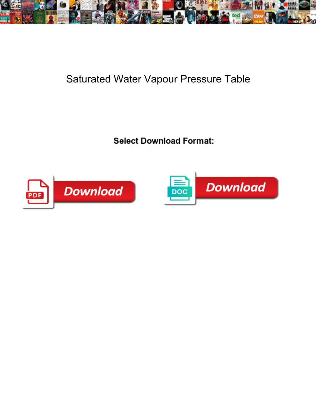 Saturated Water Vapour Pressure Table