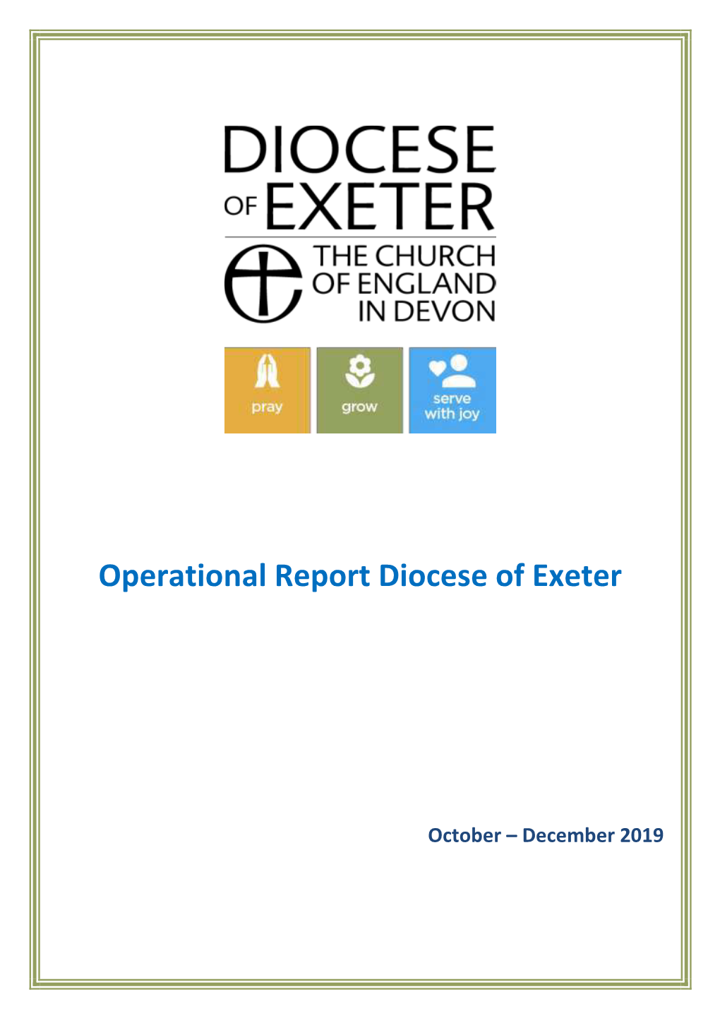 Operational Report Diocese of Exeter October-December 2019