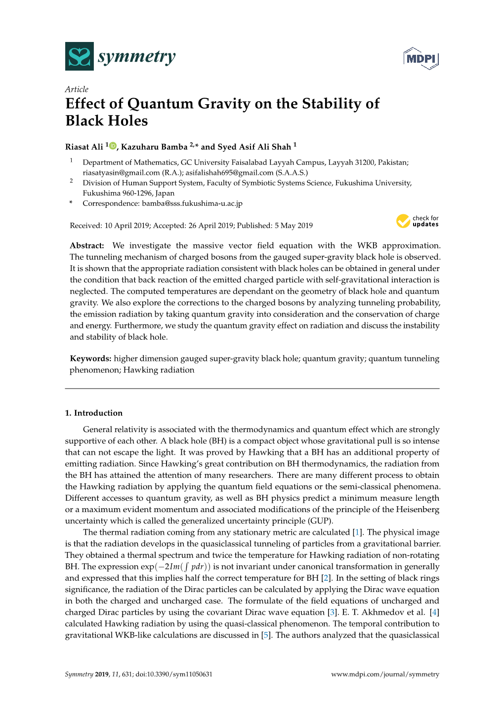 Effect of Quantum Gravity on the Stability of Black Holes