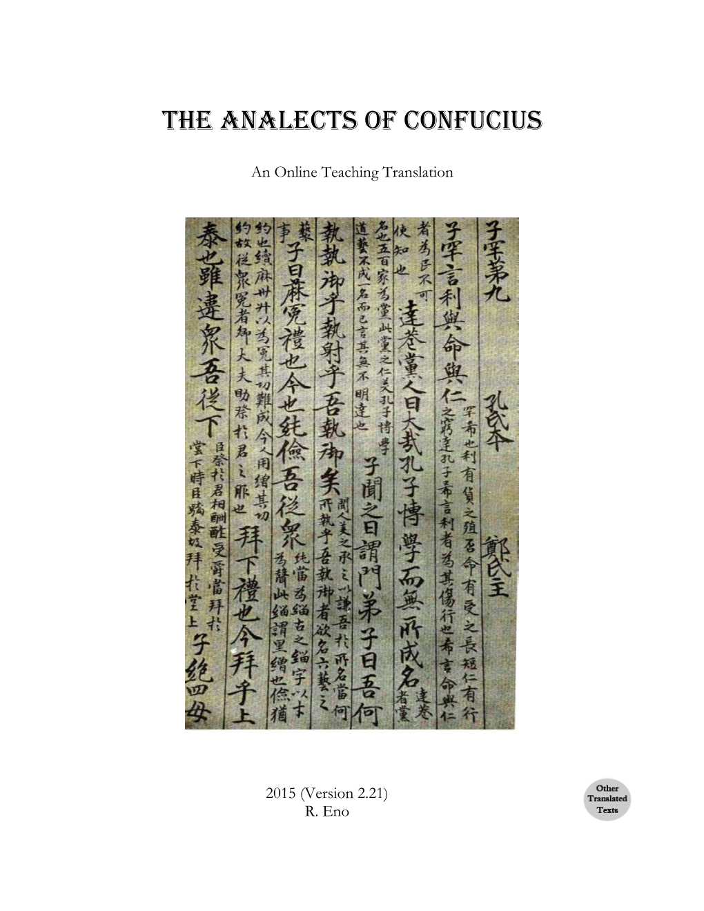 The Analects of Confucius