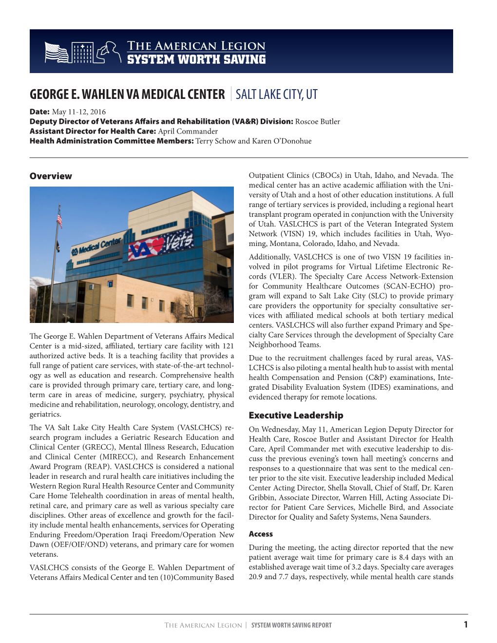 George E. Wahlen Va Medical Center |Salt Lake City, Ut