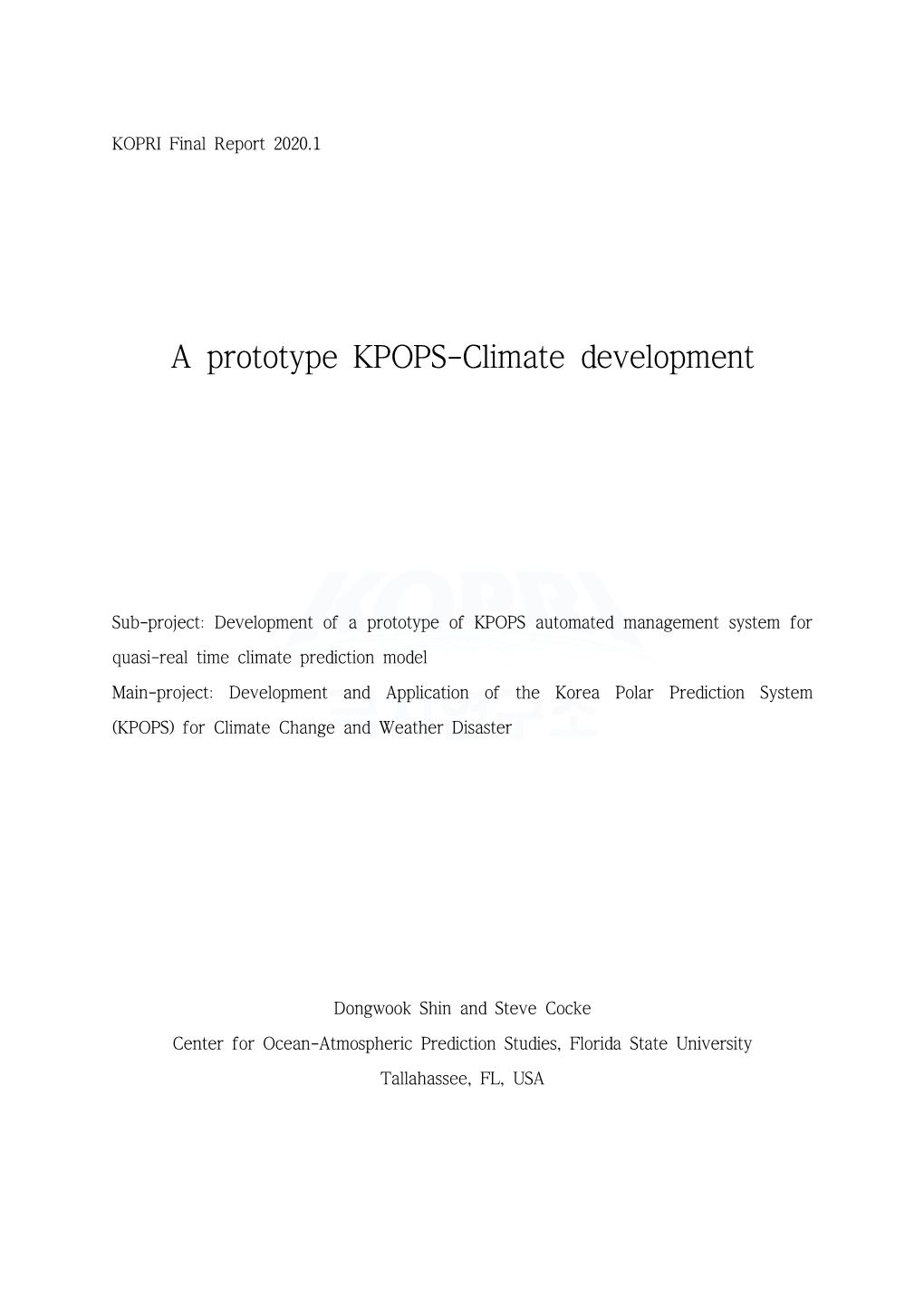 A Prototype KPOPS-Climate Development