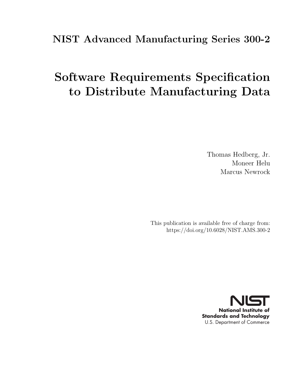 Software Requirements Specification to Distribute Manufacturing Data