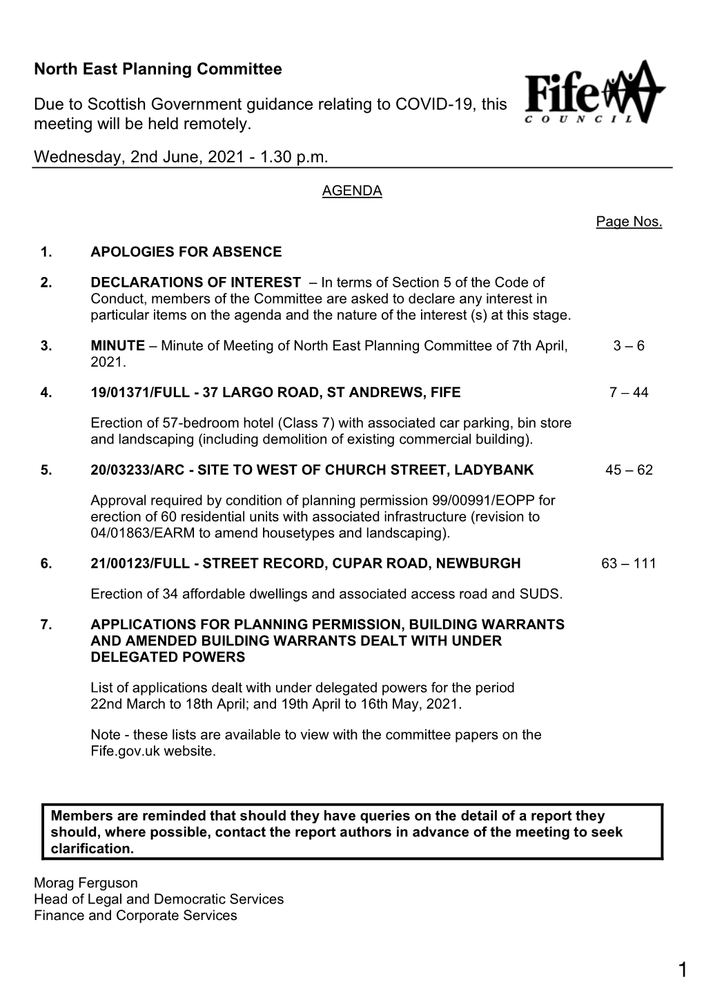 Agenda & Papers for Meeting of North East Planning Committee of 2 June