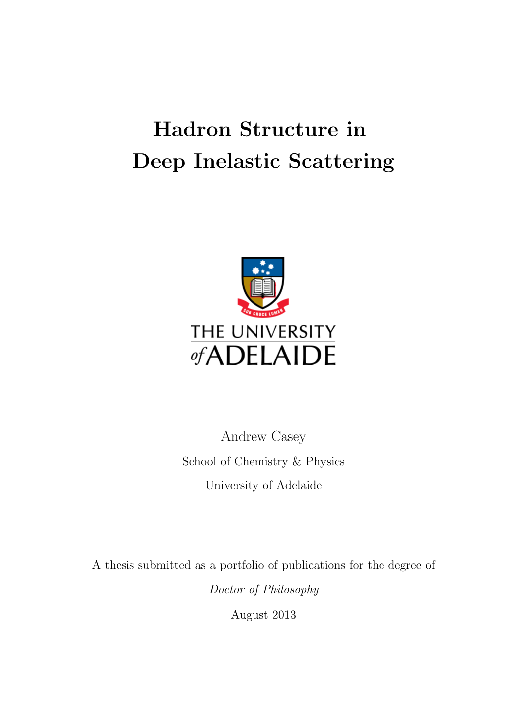 Hadron Structure in Deep Inelastic Scattering