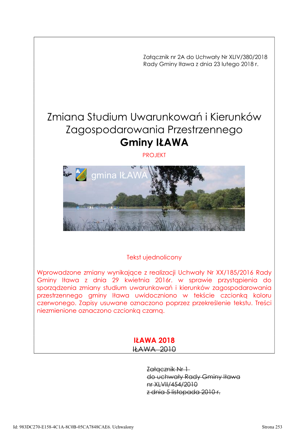 Zmiana Studium Uwarunkowań I Kierunków Zagospodarowania Przestrzennego Gminy IŁAWA PROJEKT