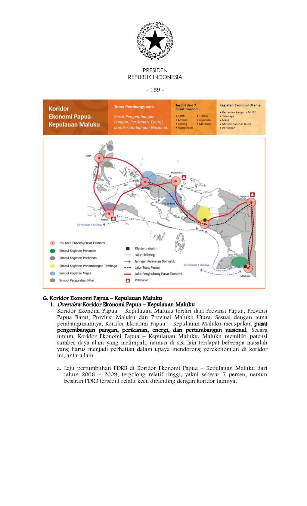 Kepulauan Maluku 1. Overview Koridor Ekonomi Papua