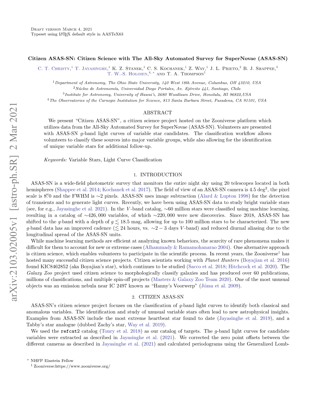 Citizen ASAS-SN: Citizen Science with the All-Sky Automated Survey for Supernovae (ASAS-SN)