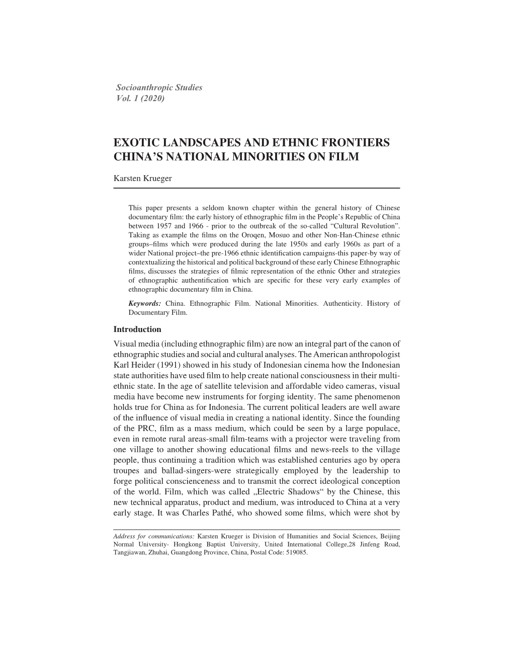 Exotic Landscapes and Ethnic Frontiers China's National