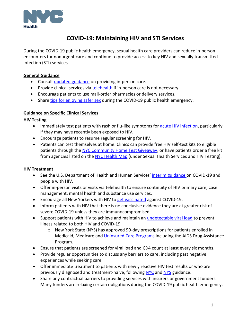 Maintaining HIV and STI Services During COVID-19