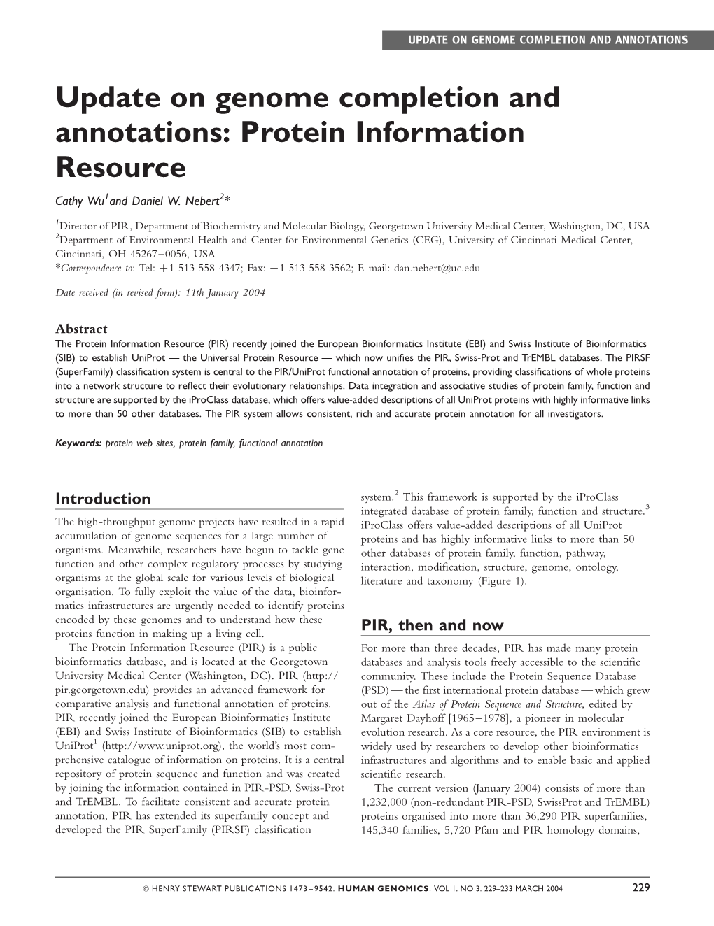 Update on Genome Completion and Annotations