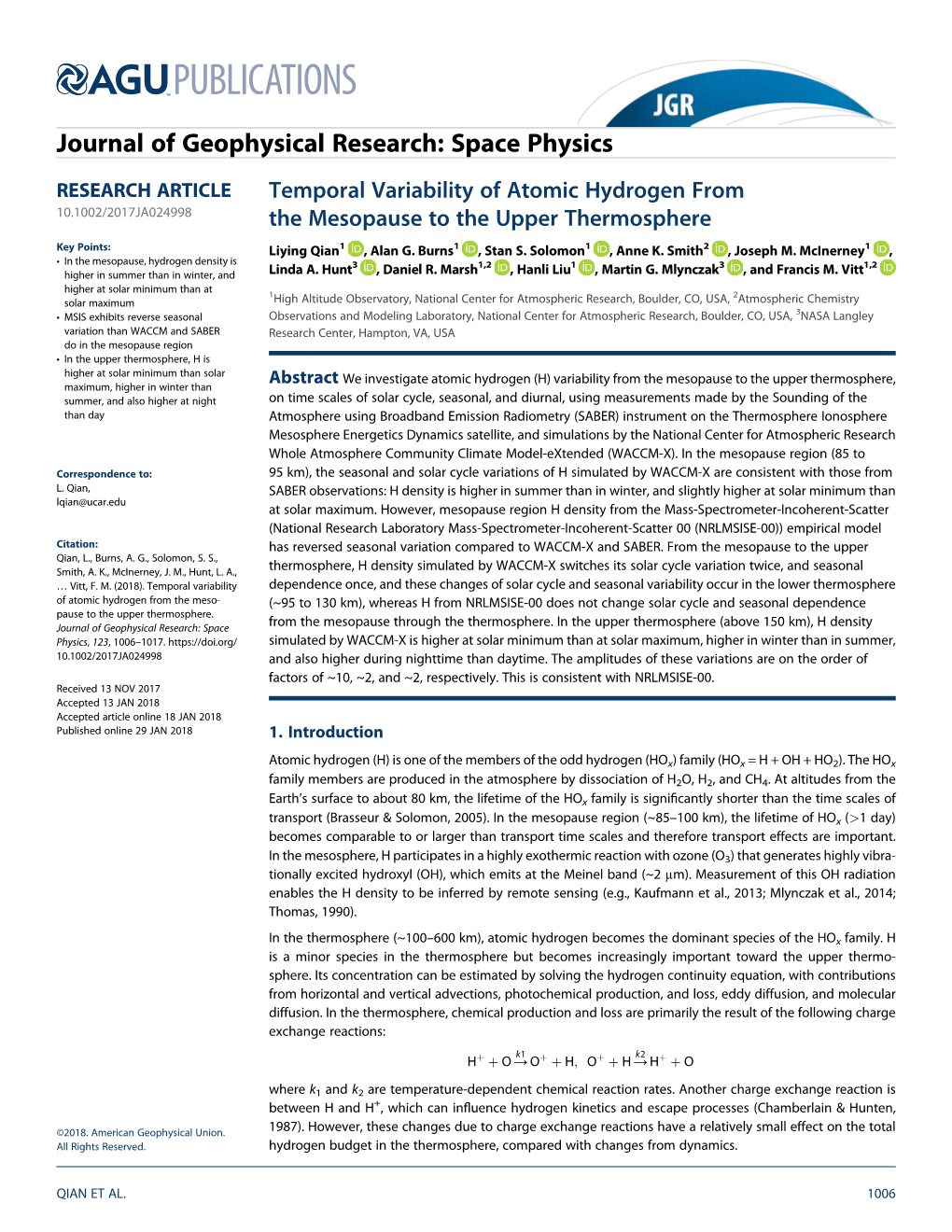 Temporal Variability of Atomic Hydrogen from the Mesopause To