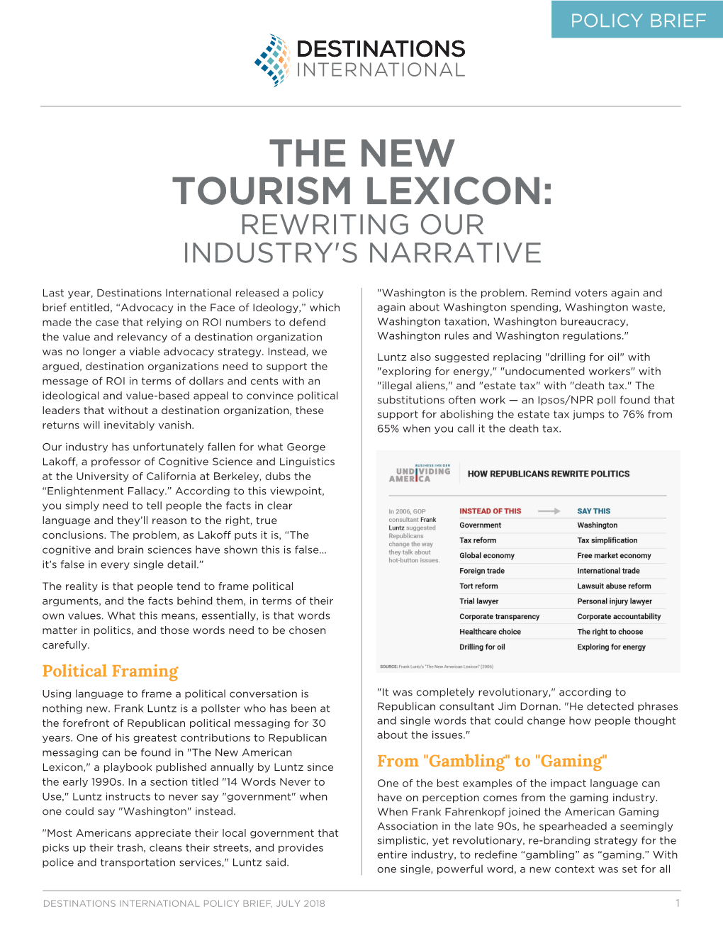 The New Tourism Lexicon: Rewriting Our Industry's Narrative