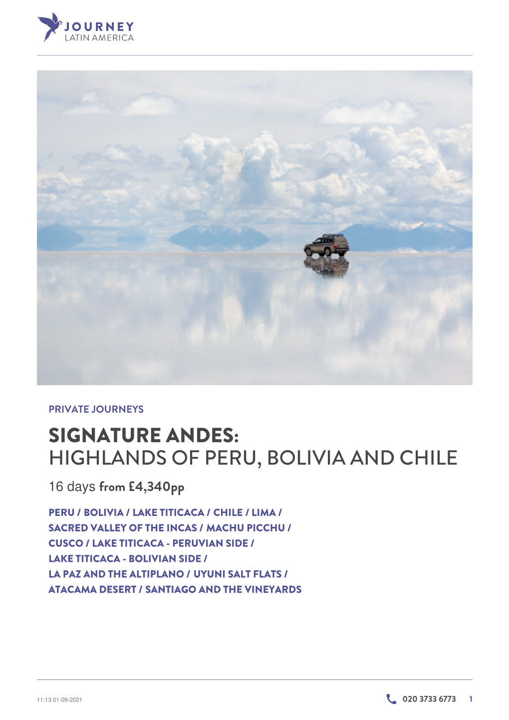 Signature Andes: Highlands of Peru, Bolivia and Chile